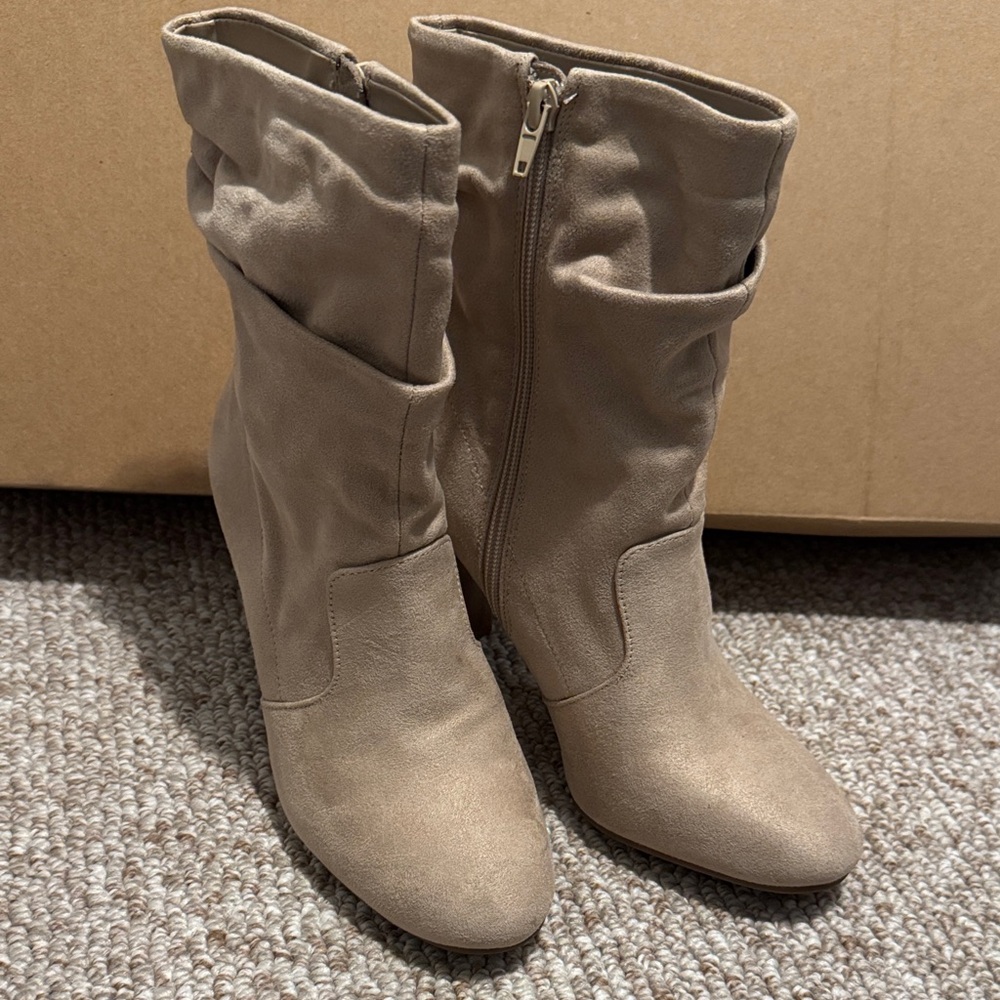 Kelly & Katie Taupe Heeled Boots
